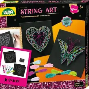 Fadenbild Lena 42650 Bastelset String Art Schmetterling u. Herz