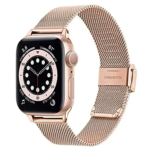Apple-Watch-Armband TRUMiRR, Mesh Gewebt Edelstahl