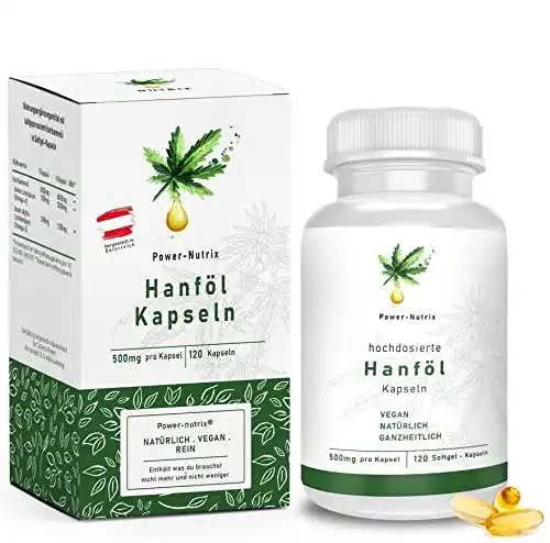 Hanföl-Kapseln Power-Nutrix Hanföl Softgel Kapseln, hochdosiert