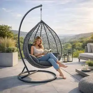 Hängesessel (Rattan) ESTEXO Polyrattan mit Gestell