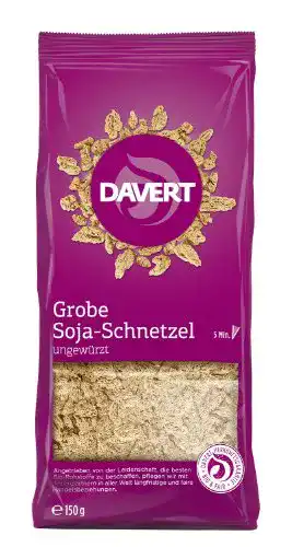 Soja-Schnetzel Davert Grobe, 6er Pack (6 x 150 g) – Bio