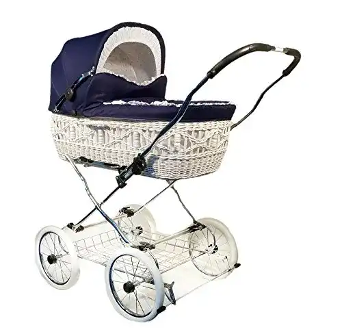 Retro-Kinderwagen Eichhorn Kinderwagen, Korb Weiß