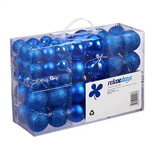 Weihnachtskugeln Relaxdays, 100er Set, matt, glänzend, glitzernd