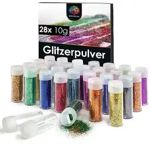 Glitter OfficeTree 28 x 10 g Glitzerpulver plus 2 Leerdosen