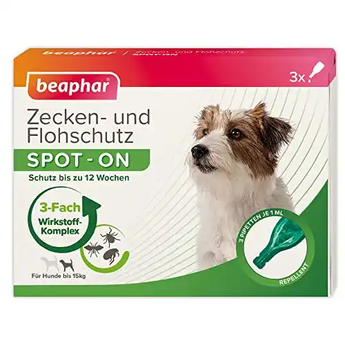 Zeckenschutz Hund Beaphar SPOT ON für Hunde bis 15 kg