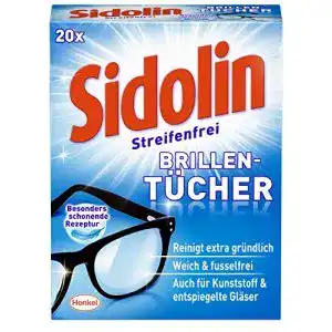 Brillenputztücher Sidolin feuchte Reinigungstücher, 20 Stück