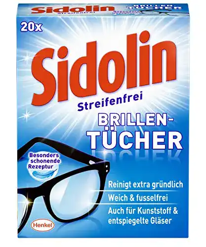 Die beste Brillenputztücher Sidolin feuchte Reinigungstücher, 20 Stück 2026 Test Bestseller Brillenputztücher Sidolin feuchte Reinigungstücher, 20 Stück