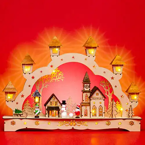 Schwibbogen SIKORA Weihnachtswelt Sikora LB62 beleuchtet