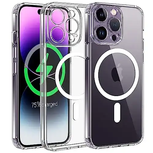 iPhone-14-Pro-Max-Clear-Case mit MagSafe Qasyfanc Hybrid