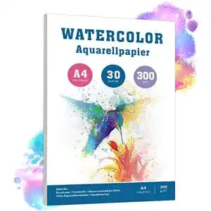 Aquarellpapier Willingood A4, 30 Blätter, 300 g/m², Weiß