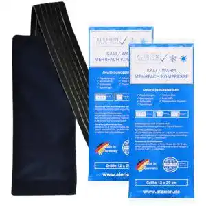 Kühlakku Gel Alerion 4 Stück 12 cm x 29 cm + 2 Premium Vlieshülle