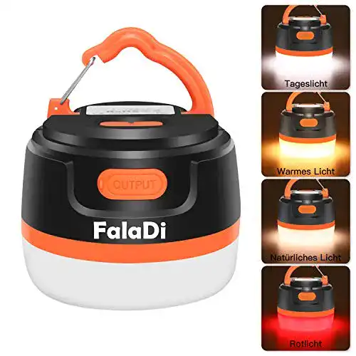 Zeltlampe Faladi LED Camping Laterne USB wiederaufladbar