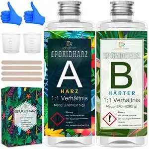 Epoxidharz DecorRom Set mit Härter – 600g(540ml) Glasklar