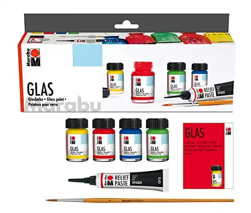 Glasfarbe Marabu 1306000000087 Glas Starter Set, leuchtend