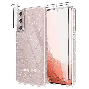 Samsung-Galaxy-S22-Hülle YIRSUR, transparent Glitzer Slim Soft