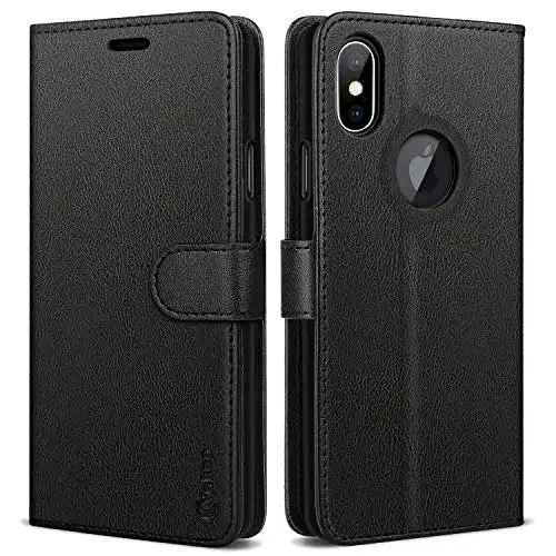 iPhone-X-Lederhülle Vakoo Klapp-Serie Hülle für iPhone X/XS