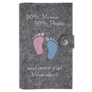 Mutterpasshülle Goldi-Design Deluxe „50% Mama 50% Papa”