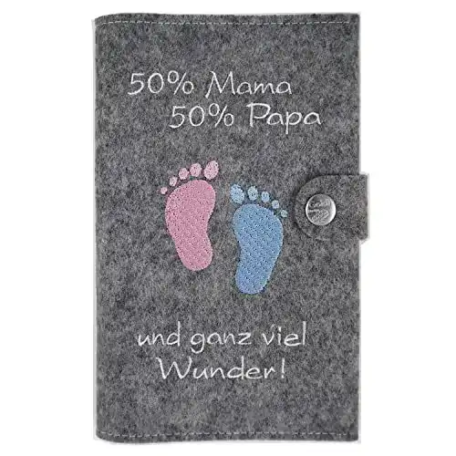 Mutterpasshülle Goldi-Design Deluxe „50% Mama 50% Papa”