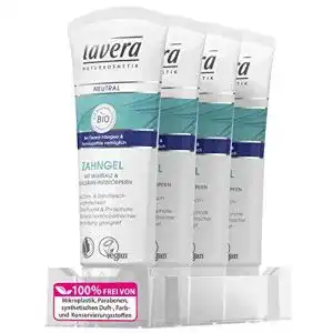 Zahngel lavera Neutral Zahncreme bei Fluorid Allergien, 4 x 75 ml