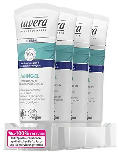 Zahngel lavera Neutral Zahncreme bei Fluorid Allergien, 4 x 75 ml