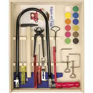 Laubsäge-Set Pebaro 429S Laubsäge-Holzkiste mit Farbkasten