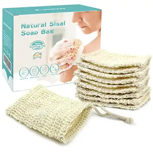 Seifensäckchen E-Know ,10x Seifenbeutel, Natur Sisal