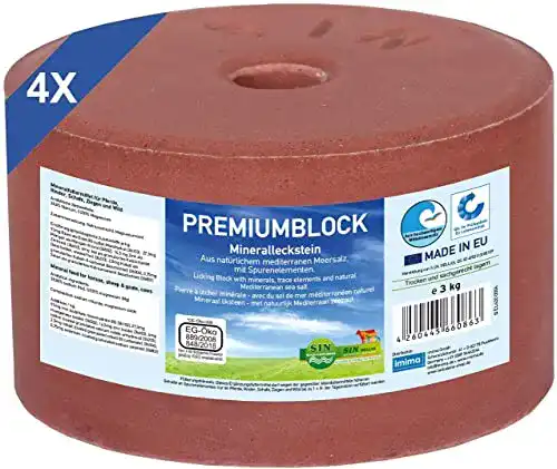 Salzleckstein imima Mineralleckstein Pferd PREMIUMBLOCK 4 x 3kg