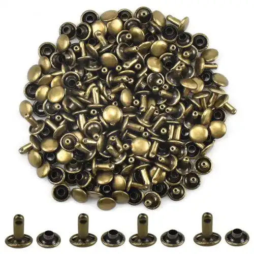 Hohlnieten Chstarina 100 Set Leder Nieten Doppelkappen, 8×8mm