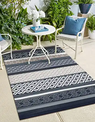 Outdoor-Teppich Green Decore Wendbar, Kunststoff, 120×180 cm