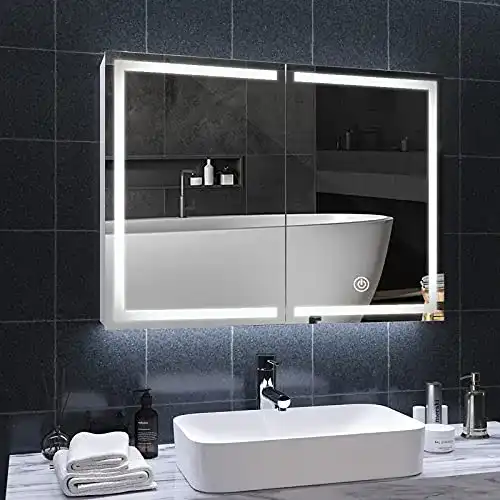 Spiegelschrank DICTAC Bad mit LED Beleuchtung und Steckdose