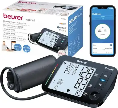 Blutdruckmessgerät Bluetooth Beurer BM 54 Oberarm, XL-Display