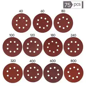Schleifscheiben 125 mm Oladwolf Schleifpapier Klett, 75 Stück