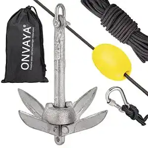 Klappanker ONVAYA ® Bootsanker 0,7 kg, Set inklusive Ankerleine