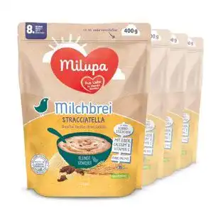 Milchbrei Milupa Stracciatella, Babybrei glutenfrei, (4 x 400 g)