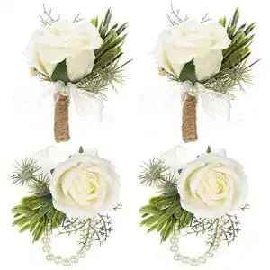 Boutonniere Guador Hochzeit, 2 Set Rose Gästeanstecker Rose