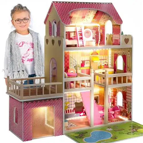 Puppenhaus Holz Green series Kinderplay Gross, Puppenvilla
