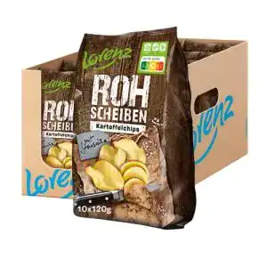 Kartoffelchips Lorenz Snack World Rohscheiben Steinsalz, 10 x