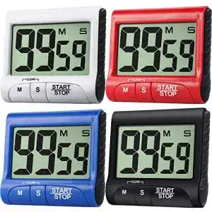 Digitaler Timer Frienda 4 Stück Digital Küche Timer Groß Anzeige
