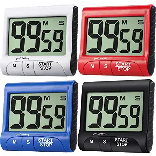 Digitaler Timer Frienda 4 Stück Digital Küche Timer Groß Anzeige