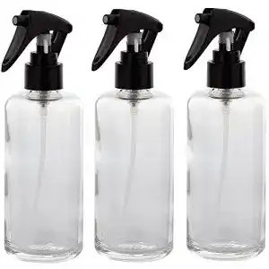 Sprühflasche 200ml Kosmetex, Klarglas, Sprühkopf Zerstäuber, 3x