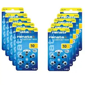 Hörgeräte-Batterien-10 Renata 60x Gr. 10 Hörgerätebatterien 10x
