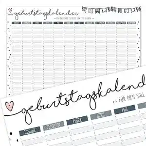 Geburtstagskalender Timr Konfetti DIN A3 jahresunabhängig