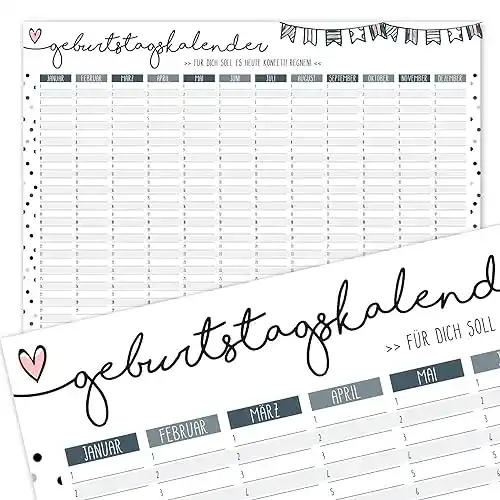 Geburtstagskalender Timr Konfetti DIN A3 jahresunabhängig