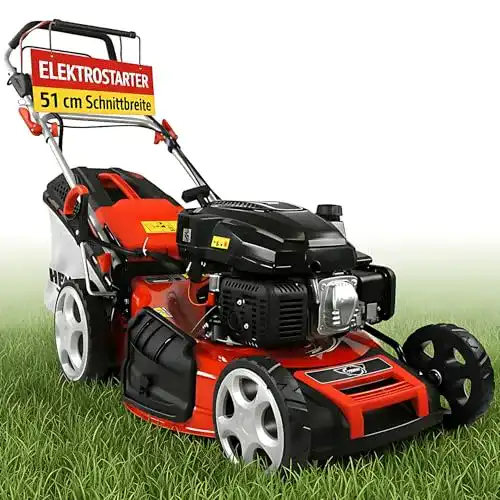 Benzin-Rasenmäher 53 cm Schnittbreite Hecht 5-IN-1, EasyClean