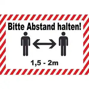 Abstand-halten-Aufkleber MK-Schilder Aufkleber 30x20cm