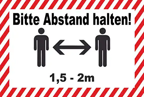 Abstand-halten-Aufkleber MK-Schilder Aufkleber 30x20cm