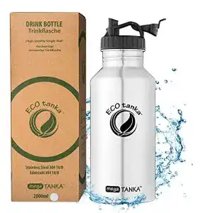 Trinkflasche 2 Liter ECOtanka megaTANKA Trinkflasche Edelstahl