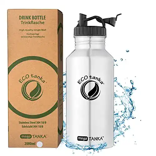 Trinkflasche 2 Liter ECOtanka megaTANKA Trinkflasche Edelstahl