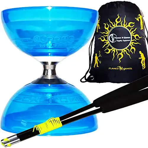 Diabolo Juggle Dream Set Cyclone Quartz (Blau) Freiläufer