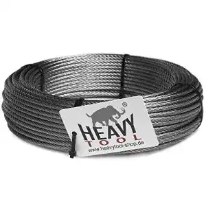 Federstahldraht HEAVYTOOL Drahtseil Edelstahl 2mm 7×19 weich